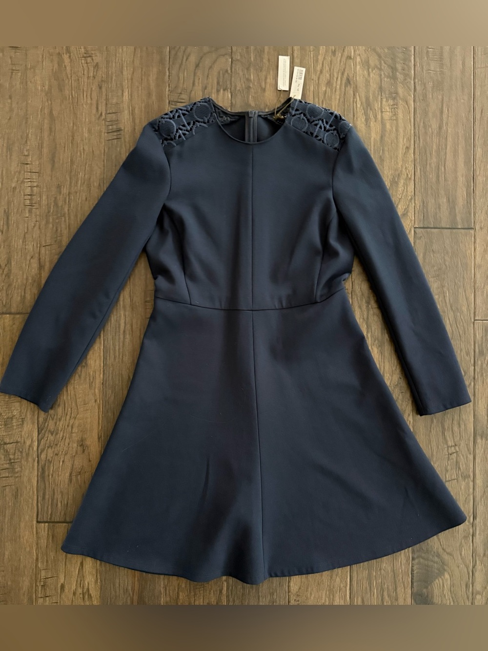 Longchamp A-Line Dress Crew Neck Midi-Length